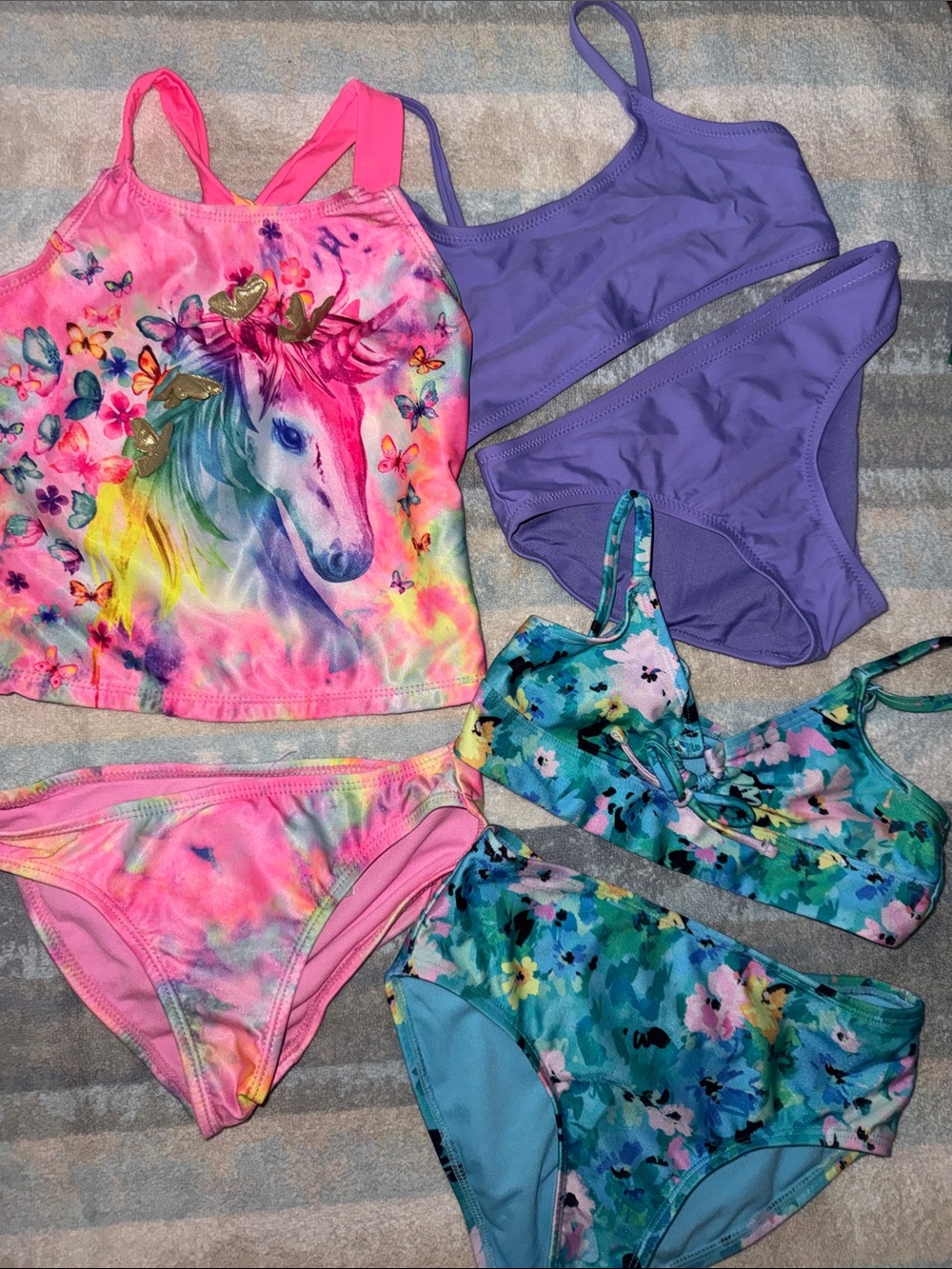 Girls Swimsuit Bundle - Three (3) two-piece suits